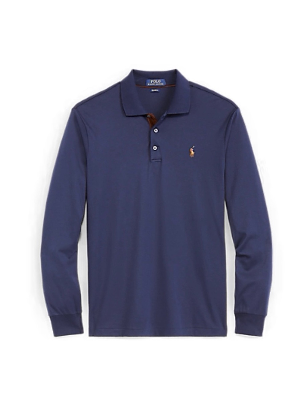 Polo Ralph Lauren Classic Fit Soft Cotton Long Sleeve Polo Shirt Navy Blue Men’s